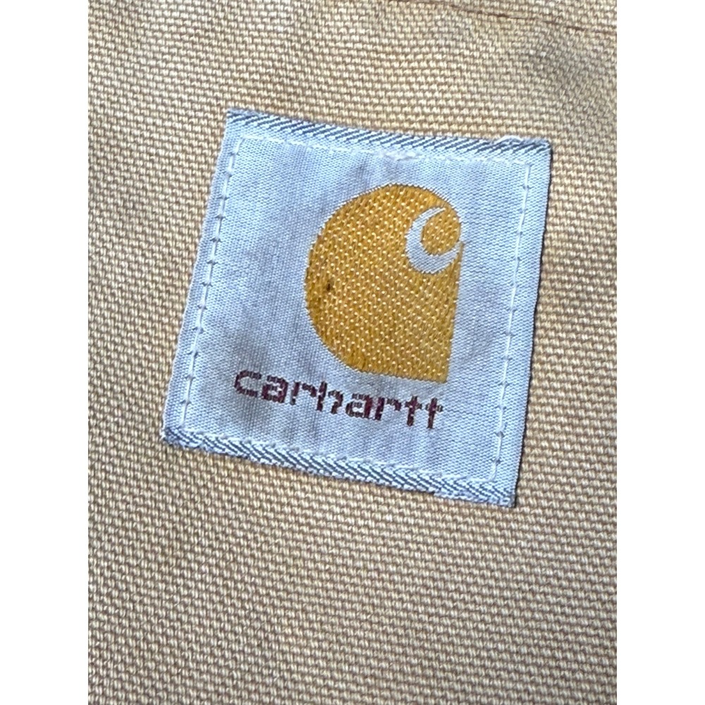 Carhartt Workwear Active Jacket Full Zip Hooded Canvas Coat Beige XL Vintage - Picture 8 of 16